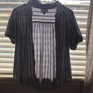 striped button up